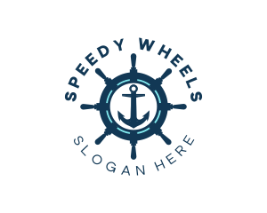 Anchor Wheel Navy logo design