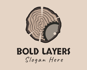 Timber Wood Log Saw logo design