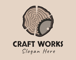 Timber Wood Log Saw logo design