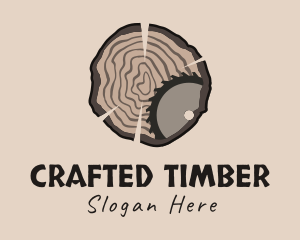 Timber Wood Log Saw logo design