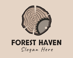 Timber Wood Log Saw logo design