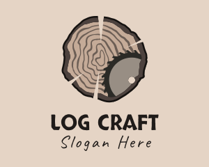 Timber Wood Log Saw logo design