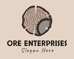 Timber Wood Log Saw logo design