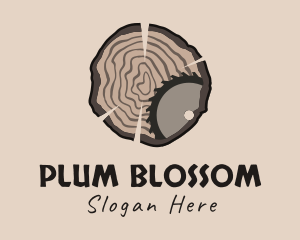 Timber Wood Log Saw logo design