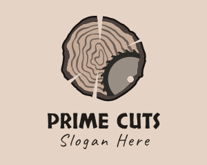 Timber Wood Log Saw logo design