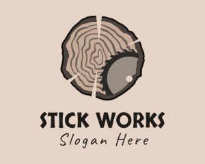 Timber Wood Log Saw logo design