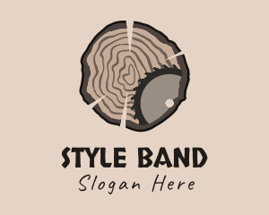 Timber Wood Log Saw logo design