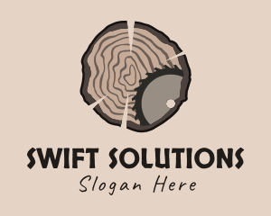 Timber Wood Log Saw logo design