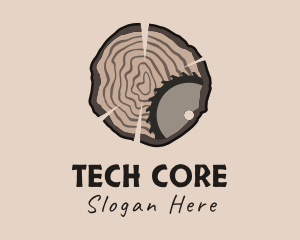 Timber Wood Log Saw logo design