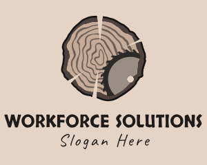 Timber Wood Log Saw logo design