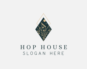 House Leaf Vine  logo design