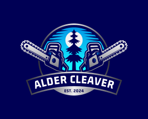 Lumberjack Chainsaw Woodcutter logo design