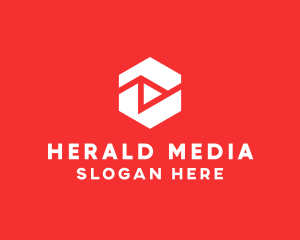 Hexagon Media Player logo design