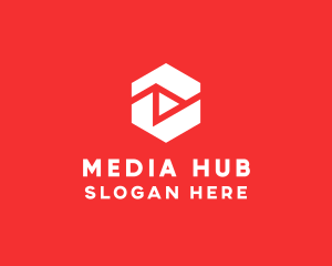 Hexagon Media Player logo design