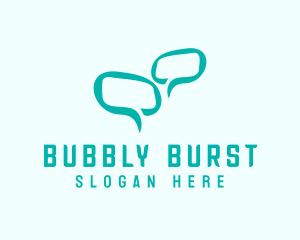 Green Message Bubble logo design