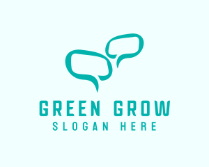 Green Message Bubble logo design