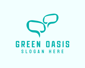 Green Message Bubble logo design