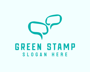 Green Message Bubble logo design