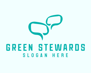 Green Message Bubble logo design