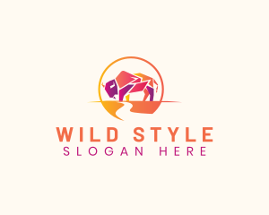 Wild Buffalo Bison logo design