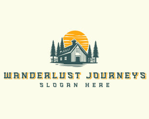 Sunset Farm Cabin logo design