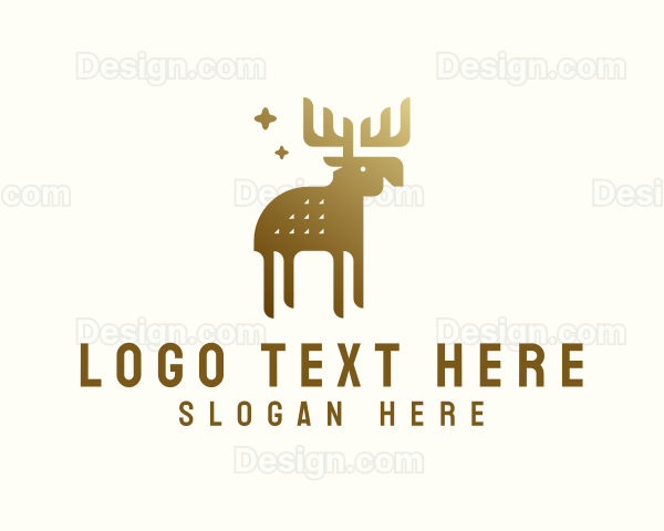 Golden Wild Moose Logo