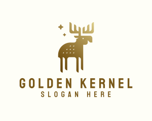 Golden Wild Moose logo design