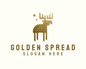 Golden Wild Moose logo design