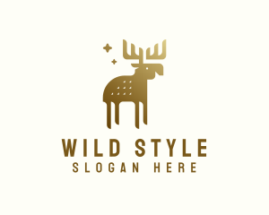 Golden Wild Moose logo design