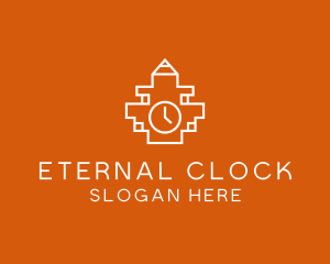 Abstract Clock Tower logo design