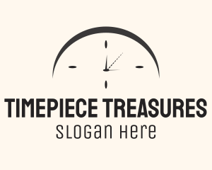 Minimalist Clock Timepiece logo design