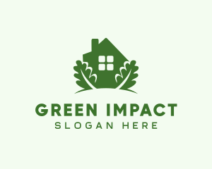 Green House & Leaves logo