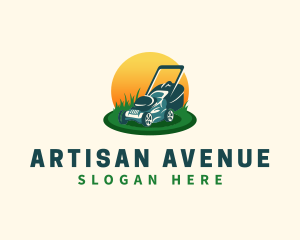 Lawn Grass Mower logo design