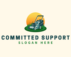 Lawn Grass Mower logo design