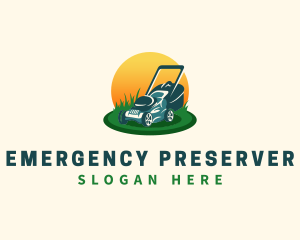 Lawn Grass Mower logo design