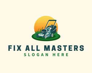 Lawn Grass Mower logo design