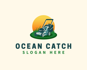 Lawn Grass Mower logo design