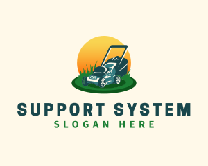 Lawn Grass Mower logo design