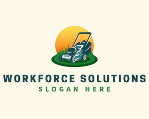 Lawn Grass Mower logo design