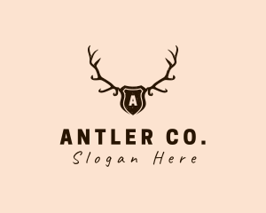 Antlers Shield Hunter logo design