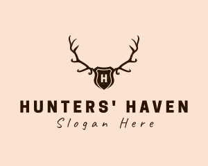 Antlers Shield Hunter logo design