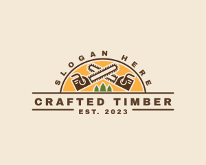 Chainsaw Tree Carpentry logo design