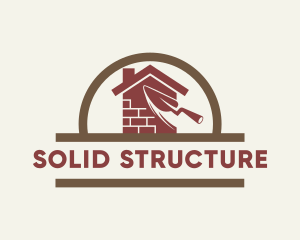 Home Brick Wall Construction logo design