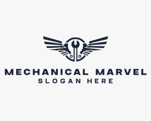 Wings Mechanic Tools logo design