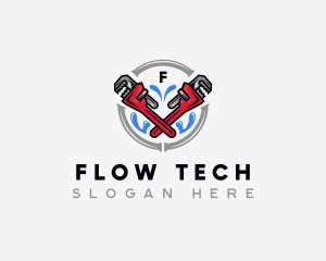 Plumbing Pipe Wrench logo design