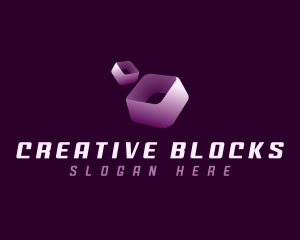 3D Futuristic Cube  logo design