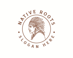 Native American Man logo design