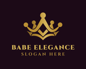 Gold Elegant Crown logo design