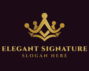 Gold Elegant Crown logo design