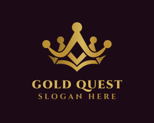 Gold Elegant Crown logo design